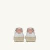 BASKETS MEDALIST LOW EN CUIR BLANC ET ROSE