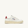 BASKETS MEDALIST LOW EN CUIR BLANC ET ROUGE