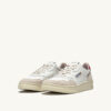 BASKETS MEDALIST LOW EN CUIR BLANCET ROUGE ET DAIM BEIGE