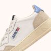 BASKETS MEDALIST LOW IN SUEDE EN CUIR BLANC ET DELLA ROBBIA BLUE