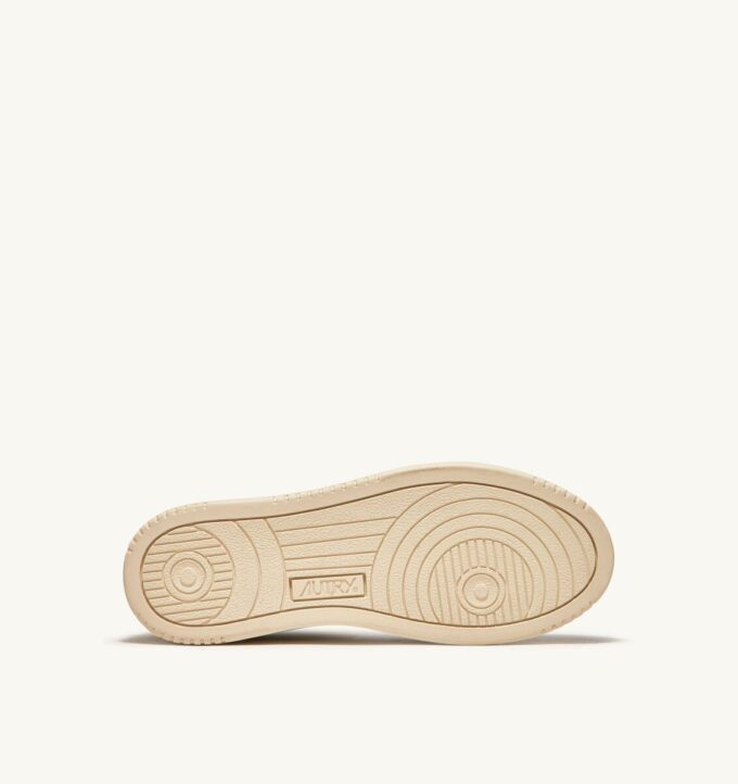 BASKETS MEDALIST MID BICOLOR EN CUIR BLANC ET ARGENT METALLISE’