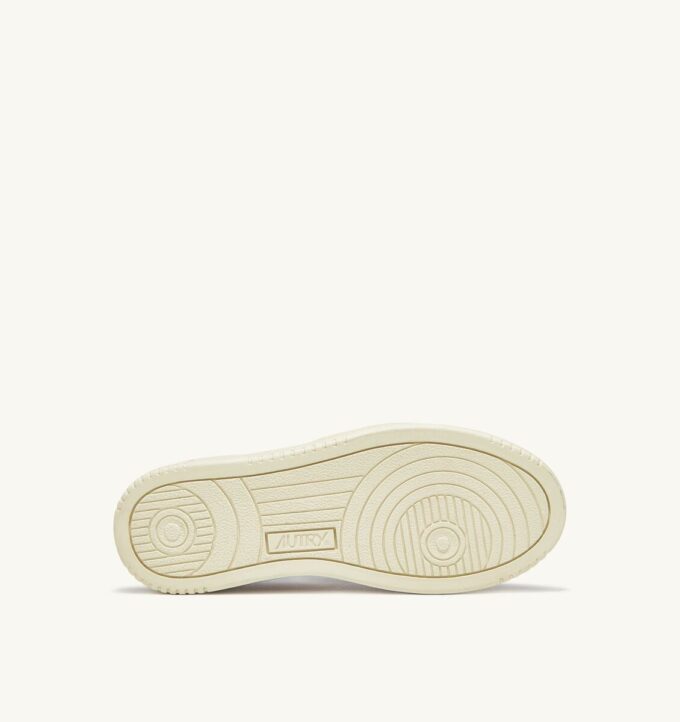 BASKETS MEDALIST MID BICOLOR EN CUIR BLANC ET PLATINE METALLISE’