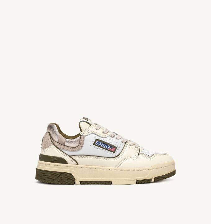 CLC LOW SNEAKERS IN WHISPER WHITE LIZARD AND PLATINUM LEATHER CLC LOW SNEAKERS IN WHISPER WHITE LIZARD AND PLATINUM LEATHER