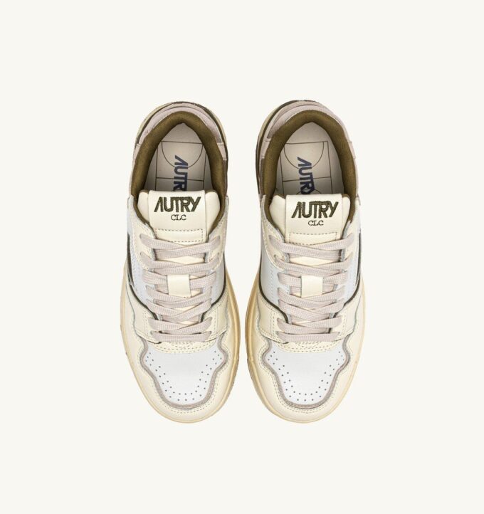 CLC LOW SNEAKERS IN WHISPER WHITE LIZARD AND PLATINUM LEATHER CLC LOW SNEAKERS IN WHISPER WHITE LIZARD AND PLATINUM LEATHER