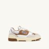 CLC LOW SNEAKERS IN WHITE AND CIGAR LEATHER AND SUEDE