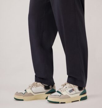 CLC LOW SNEAKERS IN WHITE AND FOREST SUEDE AND LEATHER