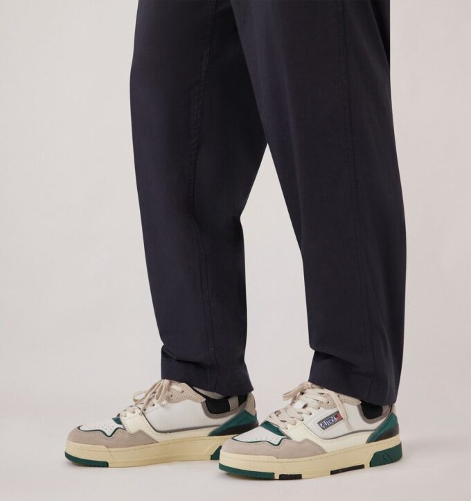 CLC LOW SNEAKERS IN WHITE AND FOREST SUEDE AND LEATHER