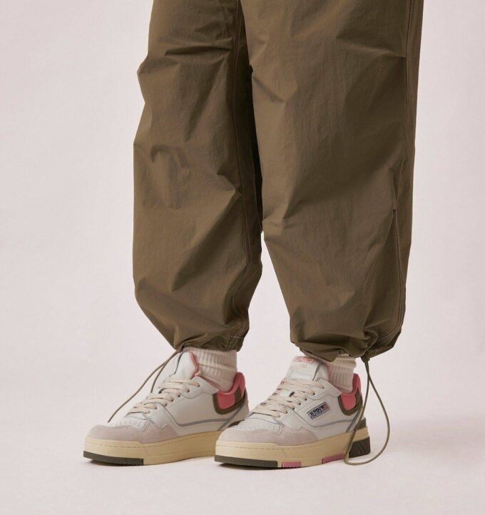 CLC LOW SNEAKERS IN WHITE AND GERANIUM LEATHER SUEDE CLC LOW SNEAKERS IN WHITE AND GERANIUM LEATHER SUEDE