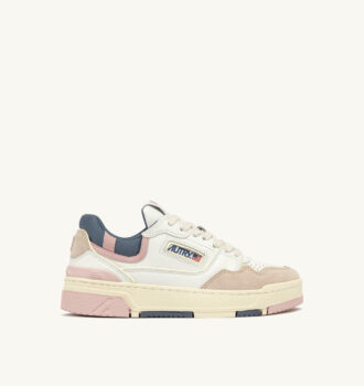 CLC LOW SNEAKERS IN WHITE AND PEACH WHIP LEATHER SUEDE