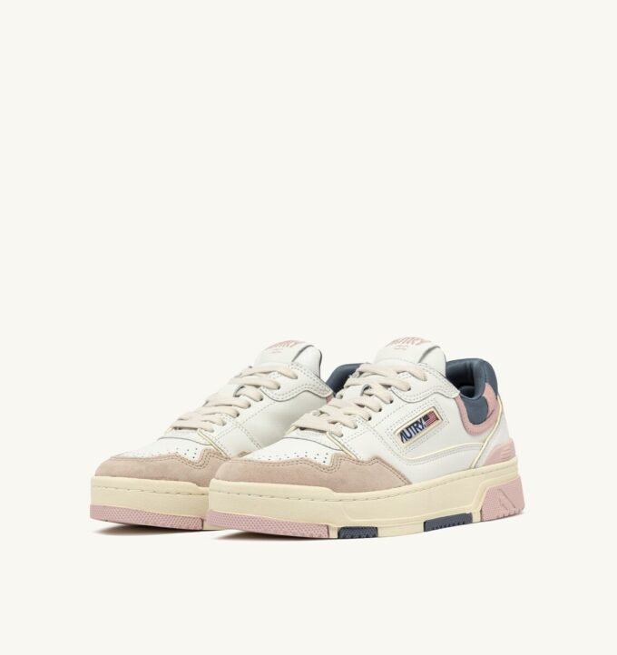 CLC LOW SNEAKERS IN WHITE AND PEACH WHIP LEATHER SUEDE CLC LOW SNEAKERS IN WHITE AND PEACH WHIP LEATHER SUEDE