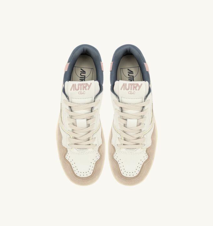 CLC LOW SNEAKERS IN WHITE AND PEACH WHIP LEATHER SUEDE CLC LOW SNEAKERS IN WHITE AND PEACH WHIP LEATHER SUEDE