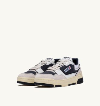 CLC LOW SNEAKERS IN WHITE AND SPACE BLUE LEATHER AND SUEDE