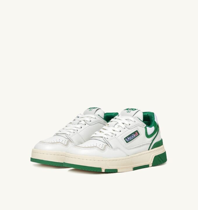 CLC LOW SNEAKERS IN WHITE LEATHER AND AMAZON SUEDE