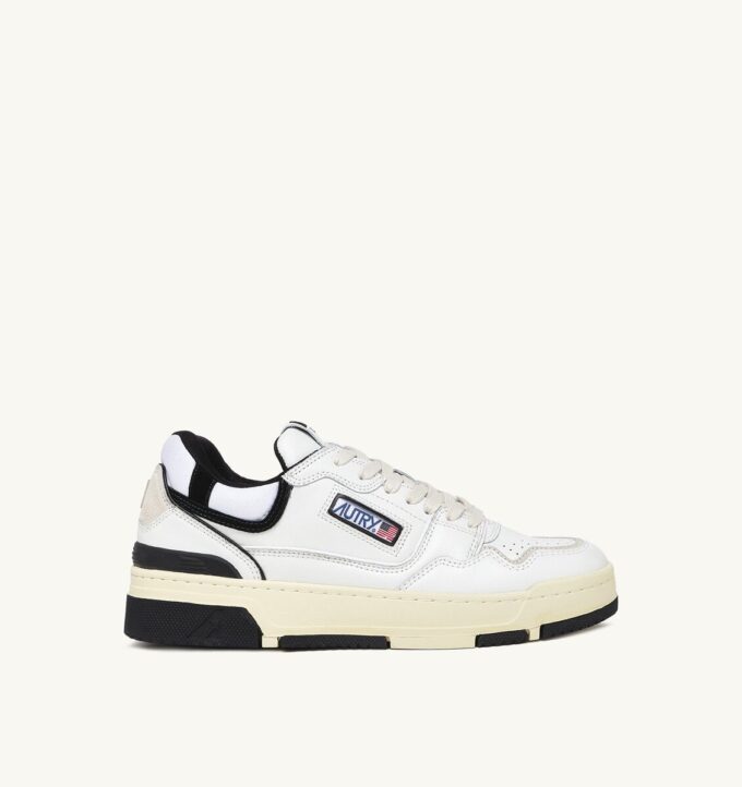 CLC LOW SNEAKERS IN WHITE LEATHER AND BLACK SUEDE