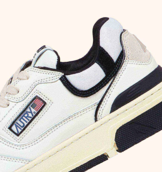 CLC LOW SNEAKERS IN WHITE LEATHER AND BLACK SUEDE