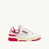 CLC LOW SNEAKERS IN WHITE LEATHER AND BRIGHT ROSE SUEDE CLC LOW SNEAKERS IN WHITE LEATHER AND BRIGHT ROSE SUEDE
