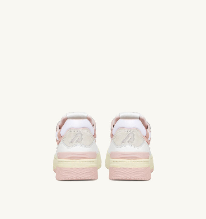 CLC LOW SNEAKERS IN WHITE LEATHER AND POWDER PINK SUEDE