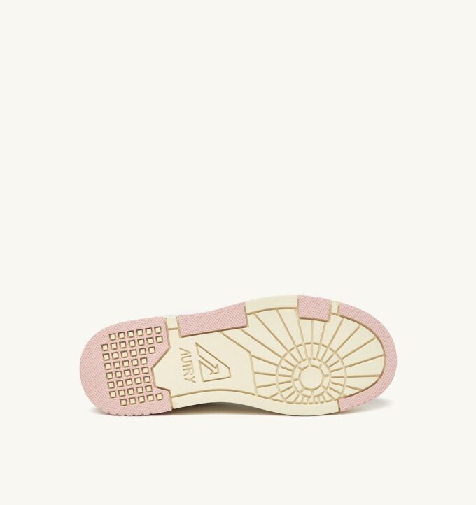 CLC LOW SNEAKERS IN WHITE LEATHER AND POWDER PINK SUEDE