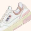 CLC LOW SNEAKERS IN WHITE LEATHER AND POWDER PINK SUEDE