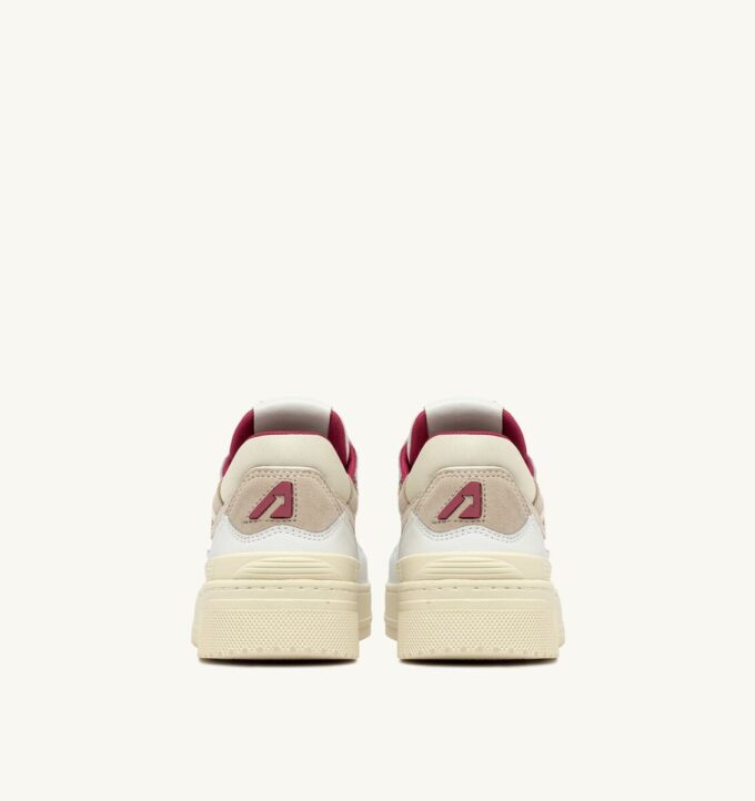 CLC LOW SNEAKERS IN WHITE LEATHER AND SAND SUEDE