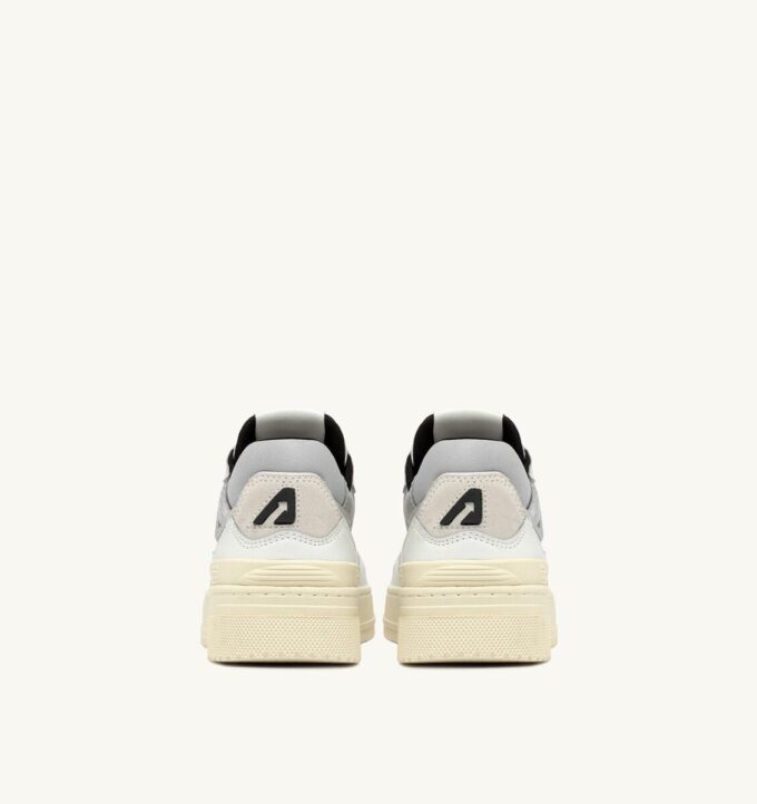 CLC LOW SNEAKERS IN WHITE LEATHER AND SILVER SUEDE