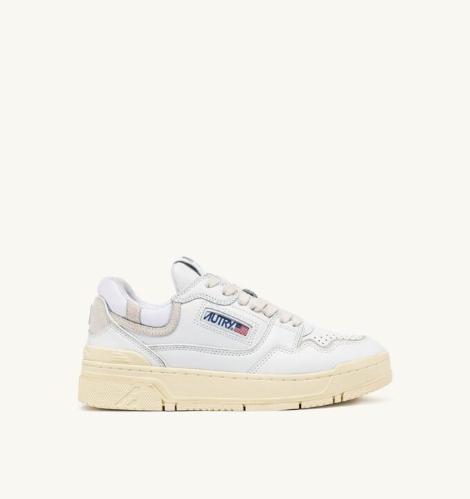 CLC LOW SNEAKERS IN WHITE LEATHER AND SUEDE