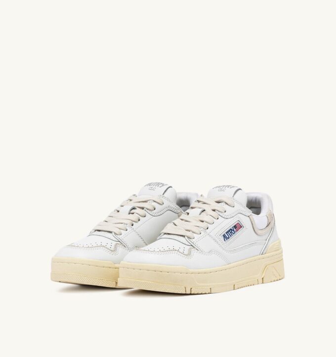 CLC LOW SNEAKERS IN WHITE LEATHER AND SUEDE