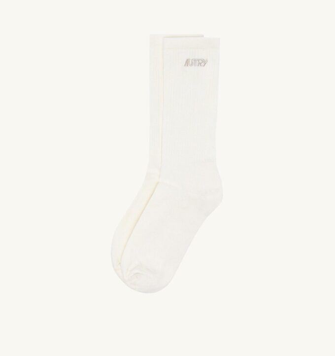 COTTON TERRY SOCKS WITH LUREX LOGO