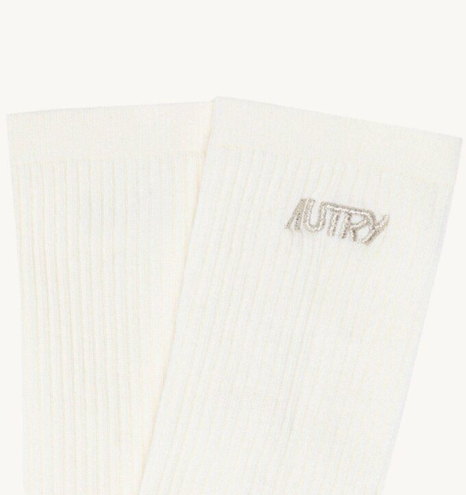 COTTON TERRY SOCKS WITH LUREX LOGO