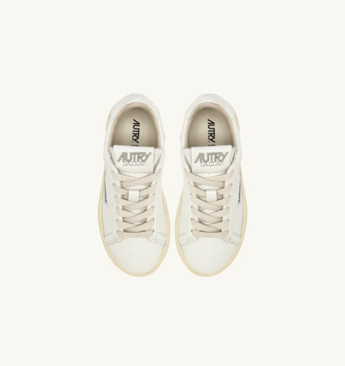 DALLAS KIDS LOW SNEAKERS IN WHITE LEATHER