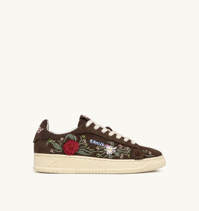 DALLAS LOW ‘FLORAL’ SNEAKERS IN BROWN SUEDE