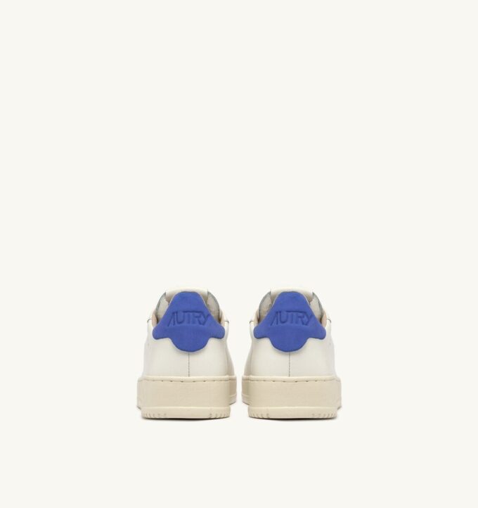 DALLAS LOW SNEAKERS IN MARSHMALLOW AND BLUE LEATHER