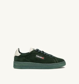 DALLAS LOW SNEAKERS IN MARSHMALLOW AND BOTTLE GREEN SUEDE