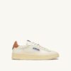 DALLAS LOW SNEAKERS IN MARSHMALLOW AND BROWN SUGAR LEATHER