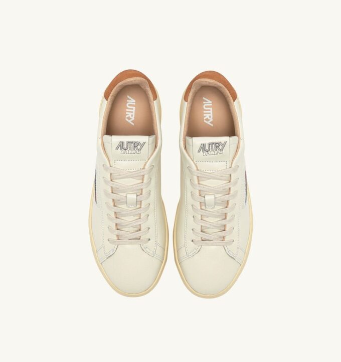 DALLAS LOW SNEAKERS IN MARSHMALLOW AND BROWN SUGAR LEATHER