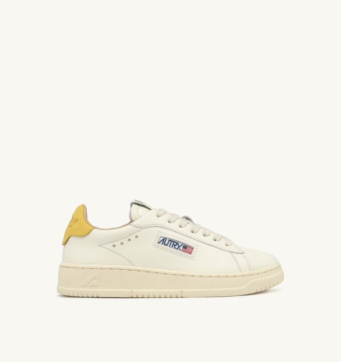DALLAS LOW SNEAKERS IN MARSHMALLOW AND BUTTERCUP LEATHER