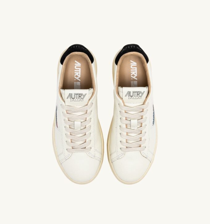 DALLAS LOW SNEAKERS IN WHITE AND BLACK LEATHER