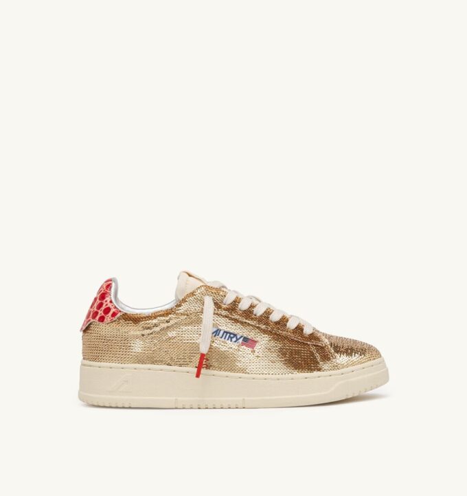 DALLAS LOW ‘SPARKLING’ SNEAKERS IN PLATINUM SEQUINS