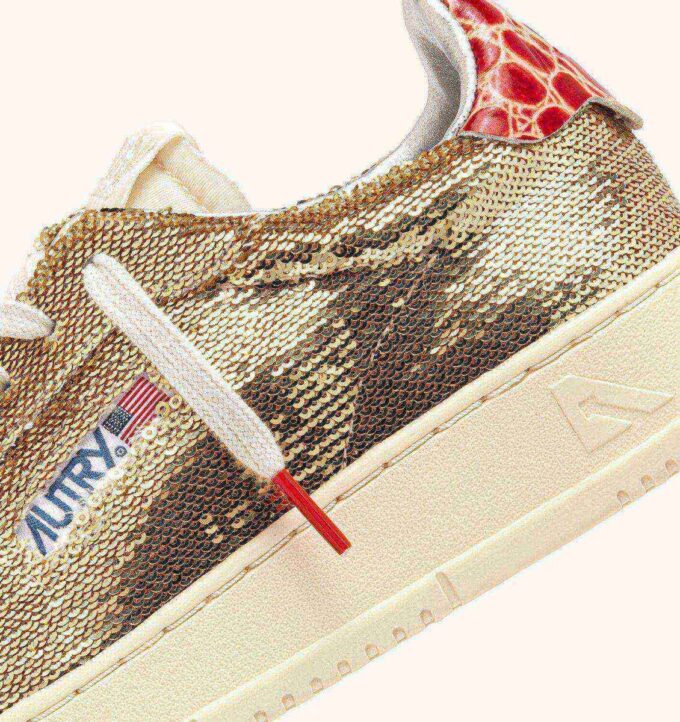 DALLAS LOW ‘SPARKLING’ SNEAKERS IN PLATINUM SEQUINS