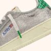 DALLAS LOW ‘SPARKLING’ SNEAKERS IN SILVER AND GREEN SEQUINS