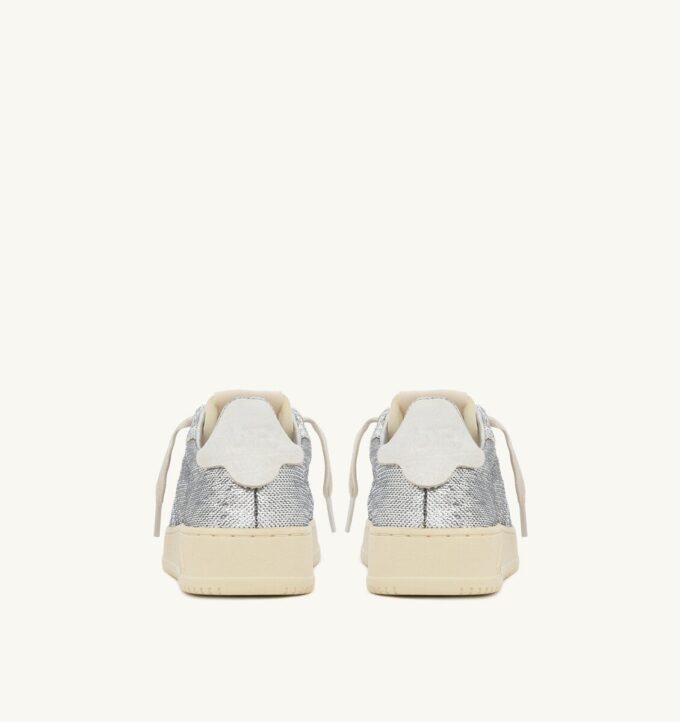 DALLAS LOW ‘SPARKLING’ SNEAKERS SPARKLING IN SILVER AND WHITESEQUINS