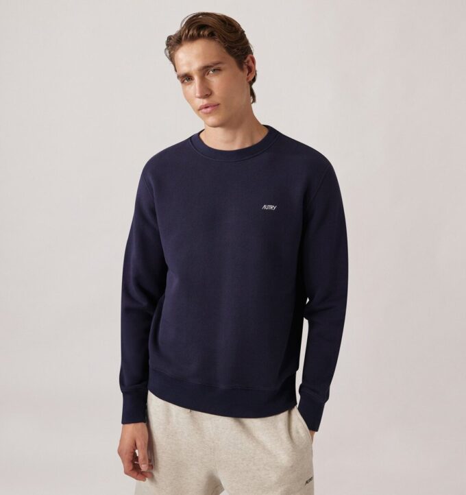 EMBROIDERED AUTRY LOGO CREWNECK SWEATSHIRT MAN EMBROIDERED AUTRY LOGO CREWNECK SWEATSHIRT MAN