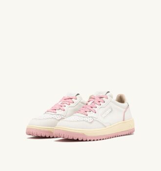 GOLF LOW SNEAKERS IN WHITE AND CORAL BLUSH LEATHER GOLF LOW SNEAKERS IN WHITE AND CORAL BLUSH LEATHER