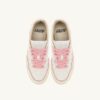 GOLF LOW SNEAKERS IN WHITE AND CORAL BLUSH LEATHER