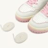 GOLF LOW SNEAKERS IN WHITE AND CORAL BLUSH LEATHER