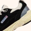 HYPERWAY SNEAKERS IN BLACK AND SILVER-TONE SUEDE AND MESH