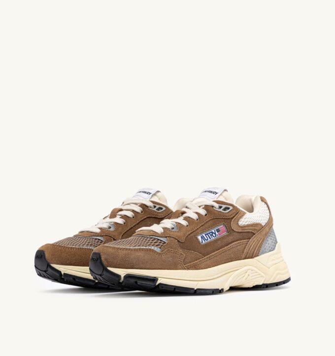 HYPERWAY SNEAKERS IN CIGAR AND SILVER MESH AND SUEDE HYPERWAY SNEAKERS IN CIGAR AND SILVER MESH AND SUEDE