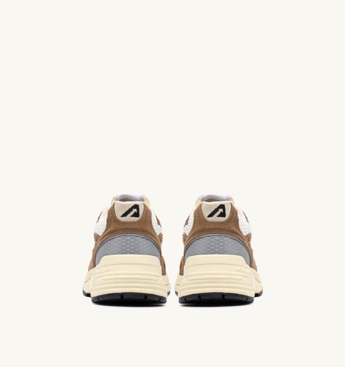 HYPERWAY SNEAKERS IN CIGAR AND SILVER MESH AND SUEDE