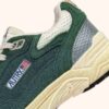 HYPERWAY SNEAKERS IN MALACHITE COLOR AND SILVER-TONE SUEDE AND MESH