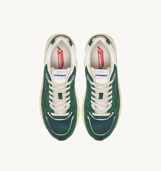HYPERWAY SNEAKERS IN MALACHITE COLOR AND SILVER-TONE SUEDE AND MESH HYPERWAY SNEAKERS IN MALACHITE COLOR AND SILVER-TONE SUEDE AND MESH